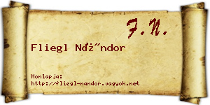 Fliegl Nándor névjegykártya